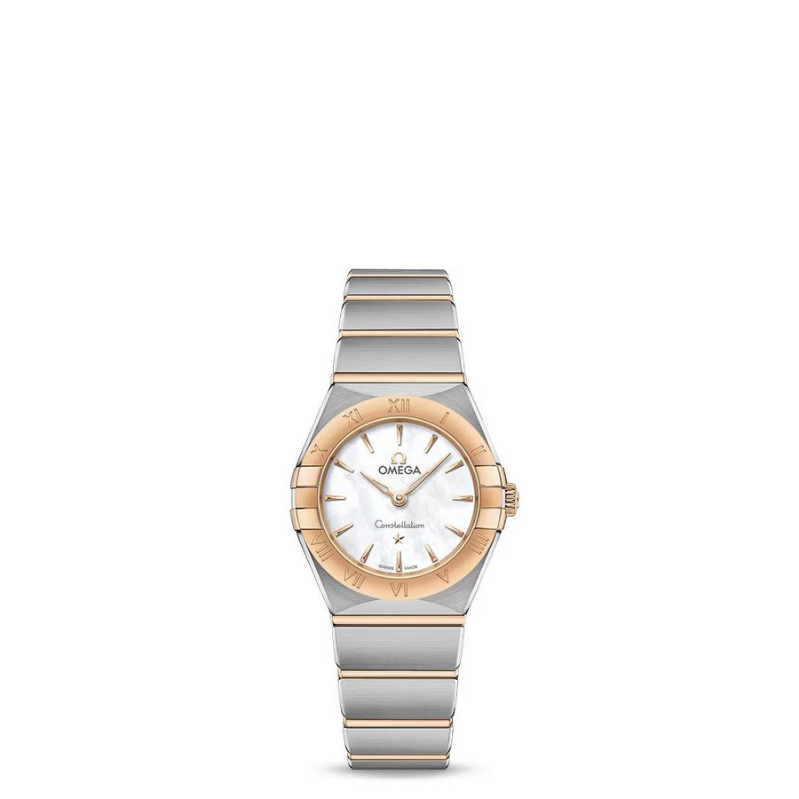 Đồng Hồ Omega Constellation Quartz 25 mm nữ Vàng Trắng Xám